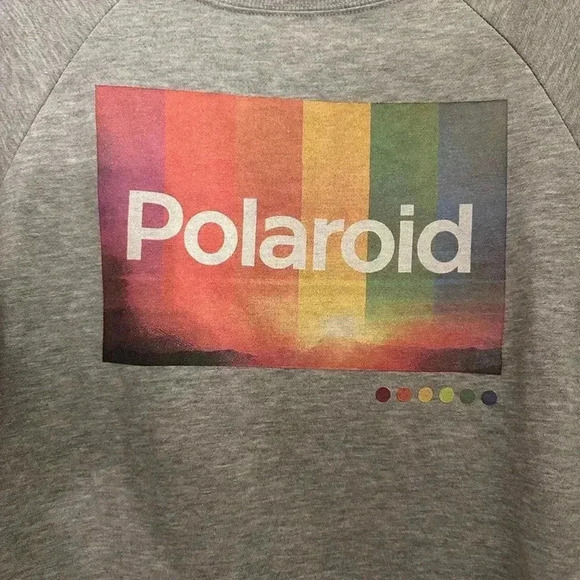 Grey Polaroid Crewneck Fleece Sweatshirt - Picture 2 of 5